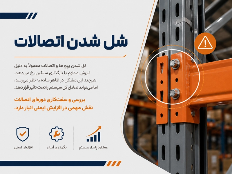 تعمیر یا تعویض قفسه راک صنعتی؛ شل شدن اتصالات